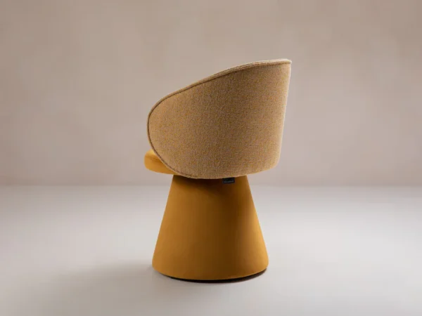 Scaun dining rotativ galben mustar din catifea si tesatura Inez - imagine 6