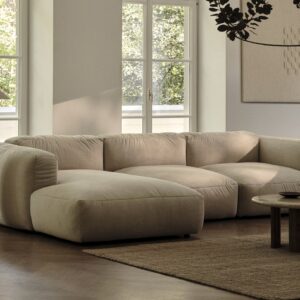 Coltar modular gri deschis din tesatura 3D Martina Left