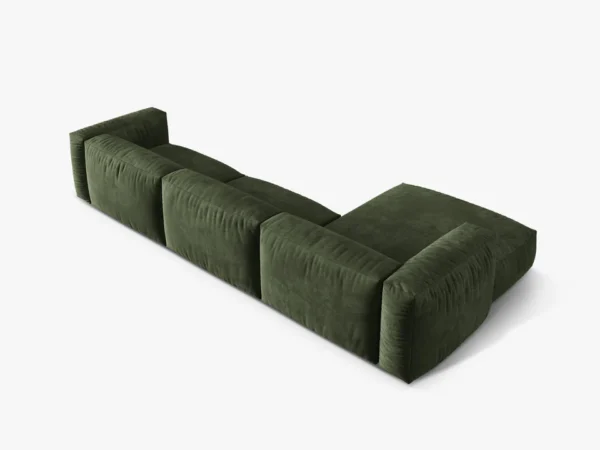 Coltar modular verde olive din catifea Martina Left - imagine 5