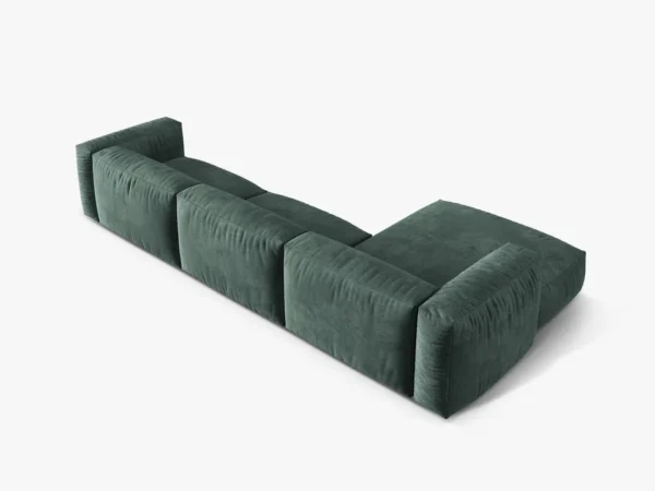 Coltar modular verde petrol din catifea Martina Left - imagine 5