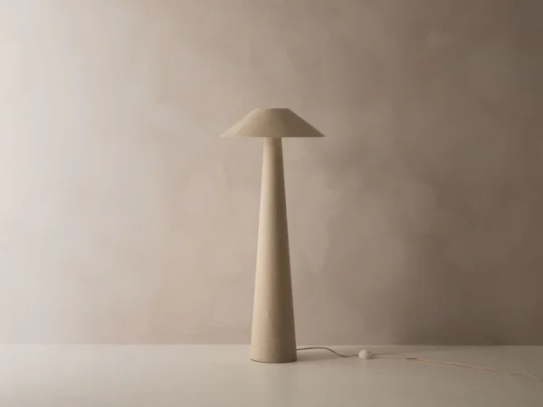 Lampadar bej din tesatura de in Dione - imagine 3
