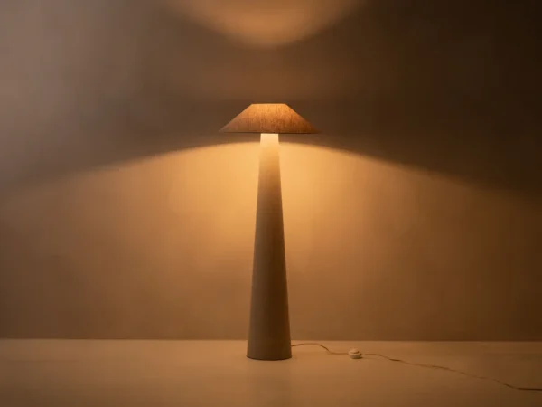 Lampadar bej din tesatura de in Dione - imagine 2