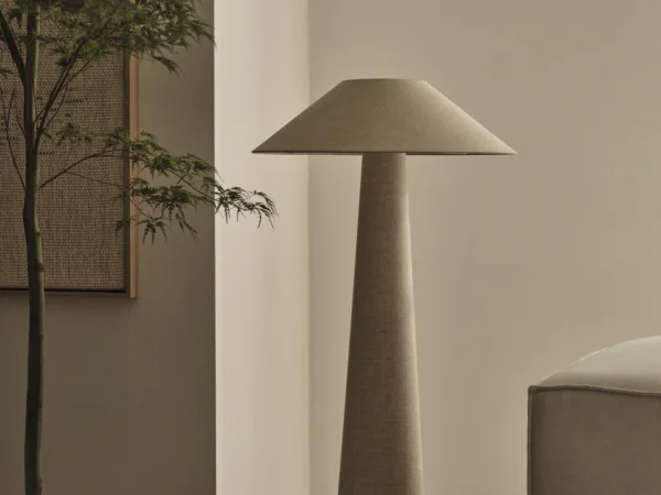 Lampadar bej din tesatura de in Dione - imagine 8
