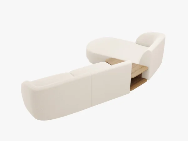 Coltar modular bej deschis din tesatura boucle Miley - imagine 4
