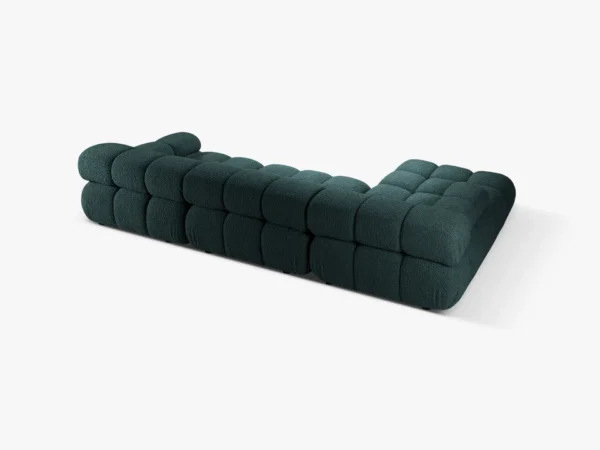 Coltar modular 4 locuri albastru petrol din tesatura boucle Bellis Left - imagine 4