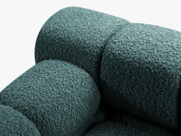 Coltar modular 4 locuri albastru petrol din tesatura boucle Bellis Left - imagine 8