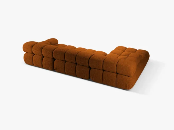 Coltar modular 4 locuri caramiziu din tesatura boucle Bellis Left - imagine 4