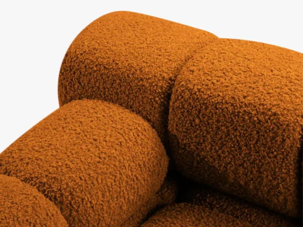 Coltar modular 4 locuri caramiziu din tesatura boucle Bellis Left - imagine 8