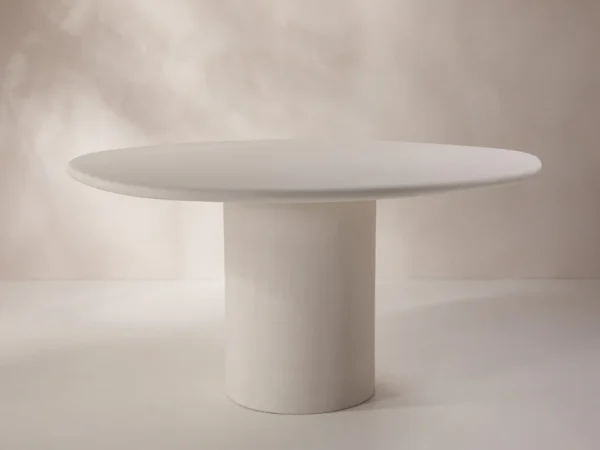 Masa dining ovala alba din beton Daria - imagine 3