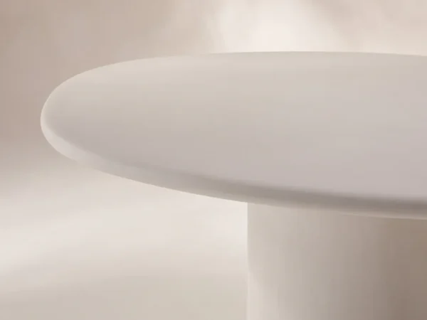 Masa dining ovala alba din beton Daria - imagine 4