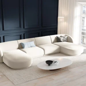 Coltar dublu bej deschis din catifea Miley