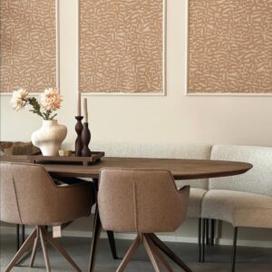 Set 2 scaune dining rotative din tesatura maro/maro Hofu