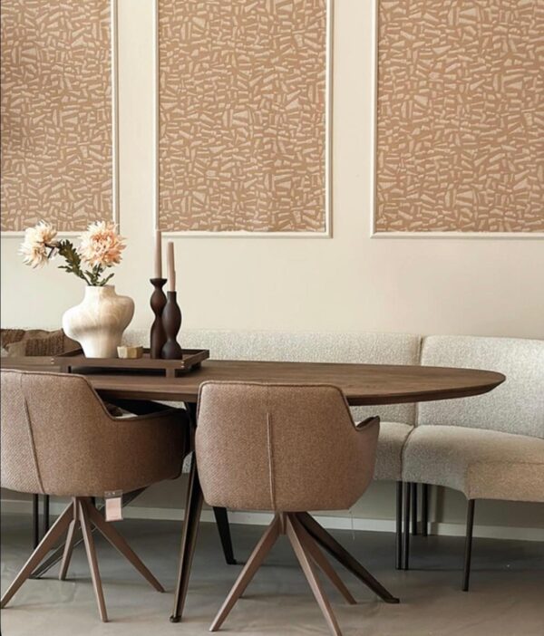 Set 2 scaune dining rotative din tesatura maro/maro Hofu - imagine 2