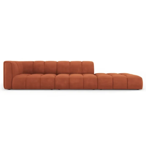 Canapea caramizie 4 locuri din tesatura chenille Francesca Right