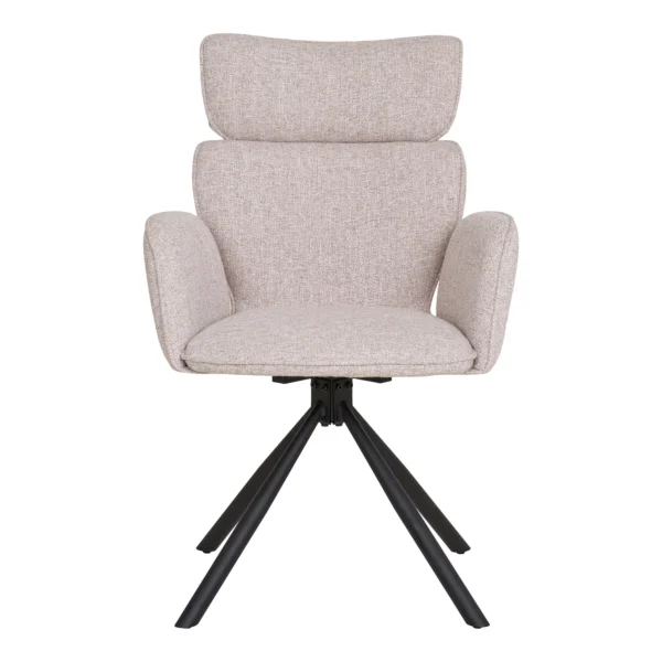 Set 2 scaune dining rotative bej din tesatura Cordoba