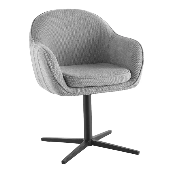 Set 2 scaune dining rotative gri din tesatura texturata Tamera