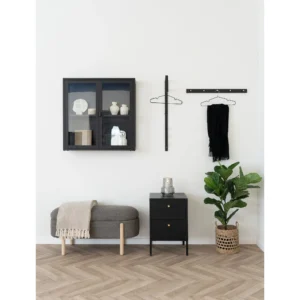 Bancheta maro din tesatura boucle cu spatiu de depozitare Branca