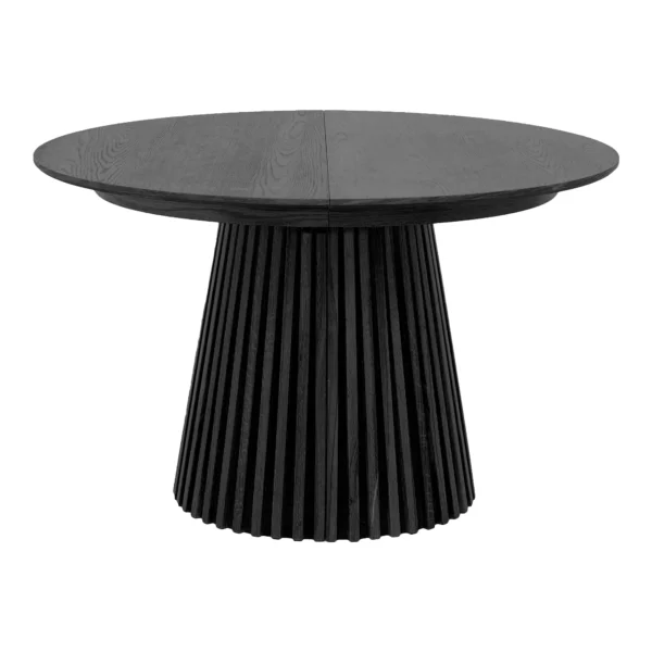 Masa dining extensibila neagra din furnir de stejar Ø120 Osaka