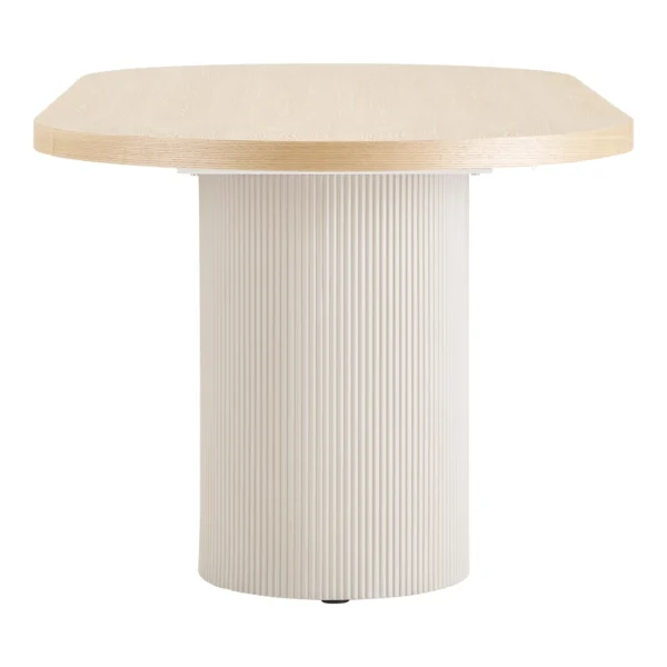 Masa dining ovala bej natur/crem din MDF si furnir de frasin Solva - imagine 4