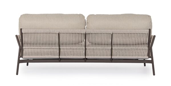 Canapea de exterior bej din aluminiu si tesatura impermeabila Pardis - imagine 5