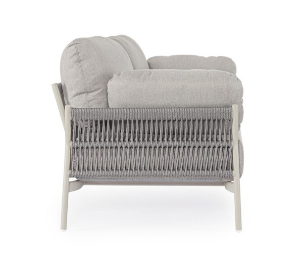 Canapea de exterior gri din aluminiu si tesatura impermeabila Pardis - imagine 4