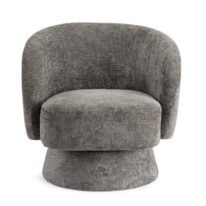Fotoliu rotativ gri din tesatura texturata Julienne