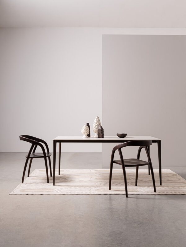 Set 2 scaune dining maro din lemn de tec Sanat - imagine 2