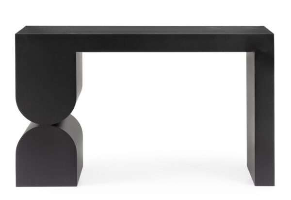 Consola neagra din otel si sticla Archi - imagine 4
