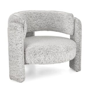 Fotoliu gri melange din tesatura texturata Aisha