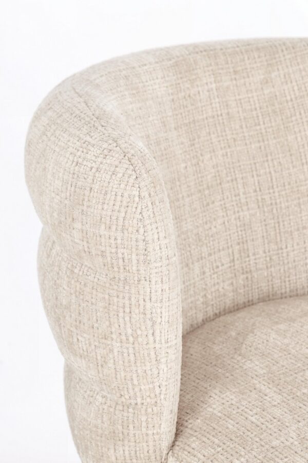 Set 2 scaune dining crem din tesatura texturata Ilma - imagine 6