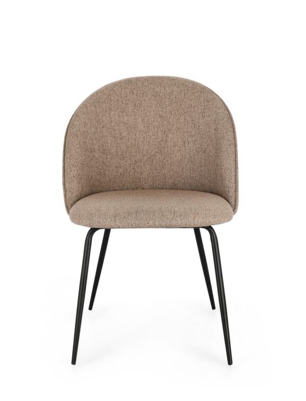 Set 2 scaune dining maro/negru din tesatura New Tanya - imagine 2