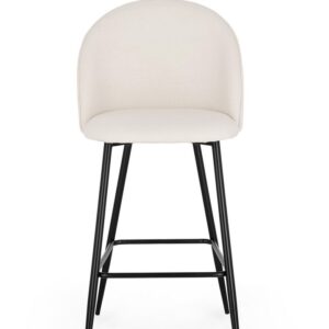 Set 2 scaune de bar crem deschis/negru din tesatura New Tanya