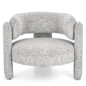 Fotoliu gri melange din tesatura texturata Aisha