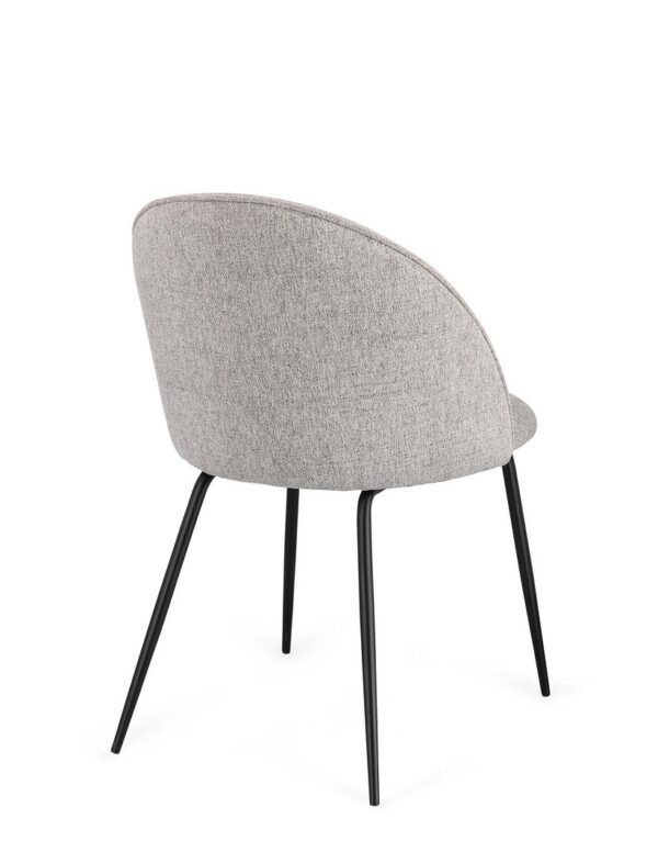 Set 2 scaune dining gri/negru din tesatura New Tanya - imagine 4