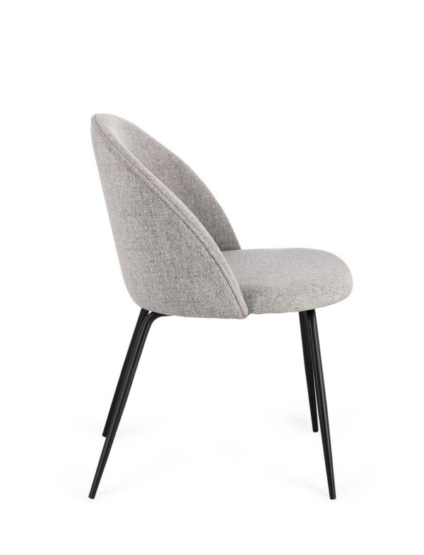 Set 2 scaune dining gri/negru din tesatura New Tanya - imagine 3
