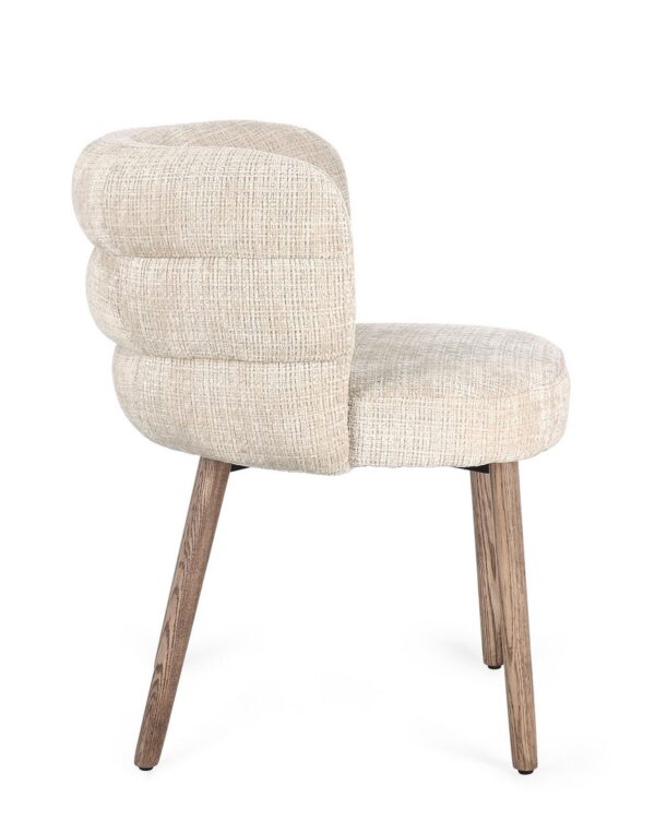 Set 2 scaune dining crem din tesatura texturata Ilma - imagine 3
