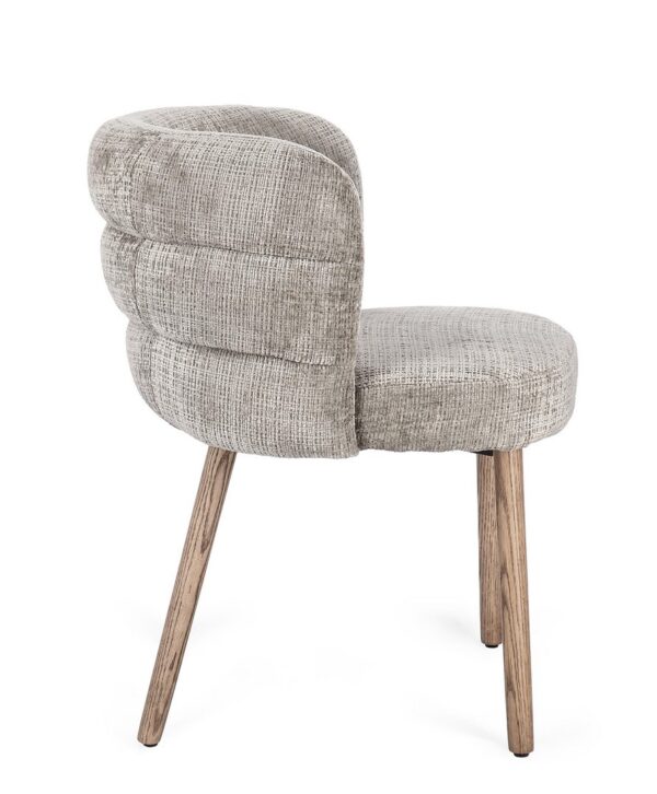 Set 2 scaune dining gri din tesatura texturata Ilma - imagine 5