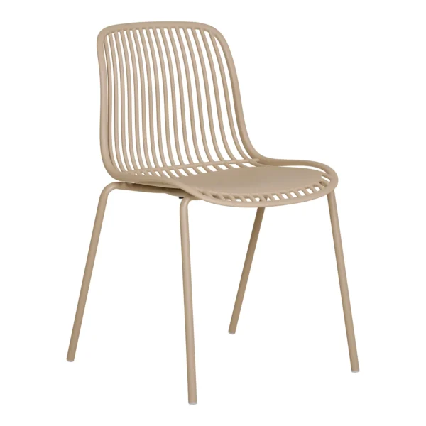 Set 4 scaune bej de exterior stivuibile din polipropilena Branson