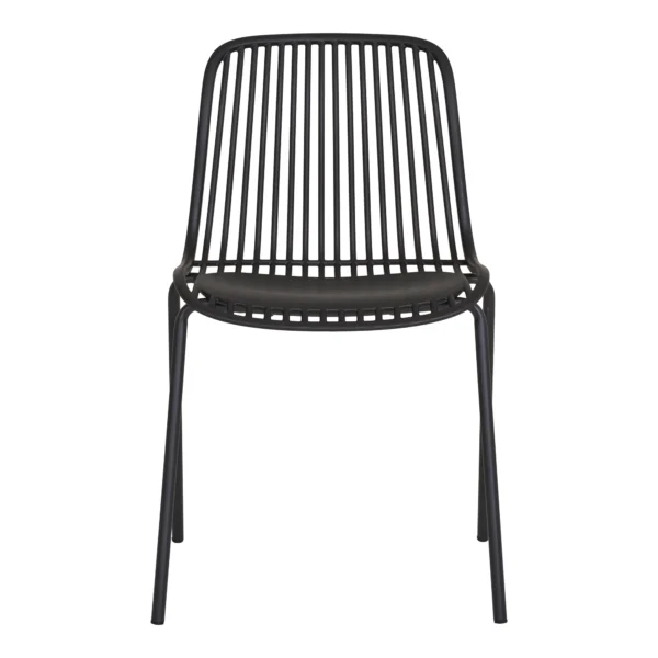Set 4 scaune negre de exterior stivuibile din polipropilena Branson - imagine 3
