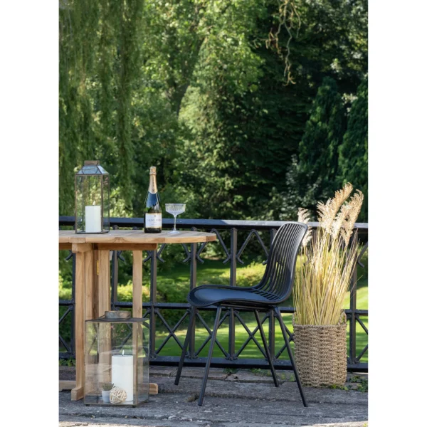Set 4 scaune negre de exterior stivuibile din polipropilena Branson - imagine 2