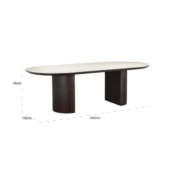 Masa dining bej/maro din lemn si MDF Ritz - imagine 2