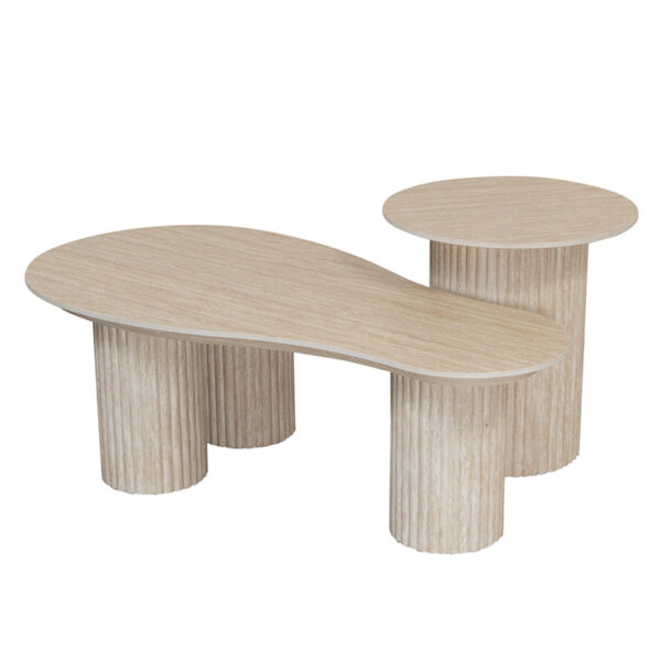 Masa laterala bej din MDF si ceramica Craft - imagine 2