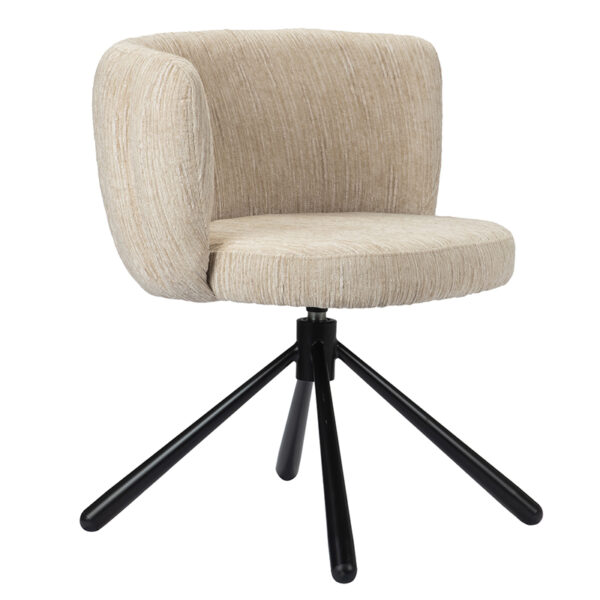 Scaun dining rotativ bej din tesatura Shell