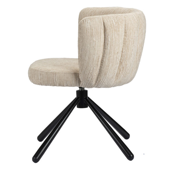Scaun dining rotativ bej din tesatura Shell - imagine 4
