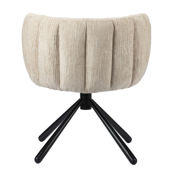 Scaun dining rotativ bej din tesatura Shell - imagine 2