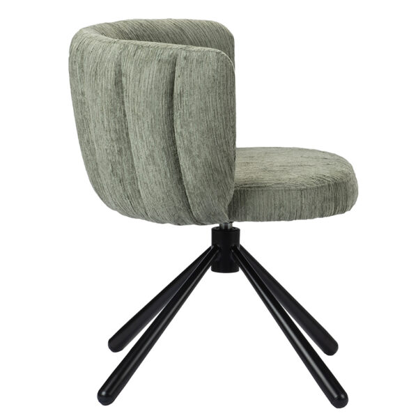 Scaun dining rotativ verde din tesatura Shell - imagine 3