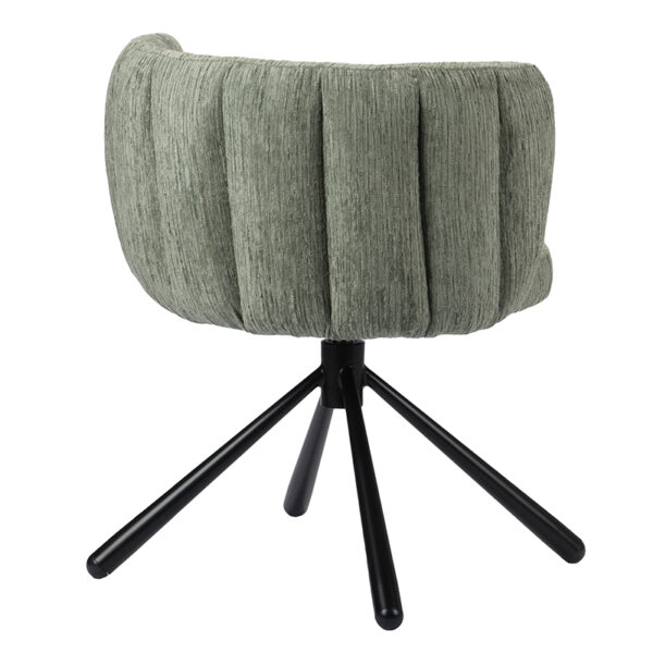 Scaun dining rotativ verde din tesatura Shell - imagine 4