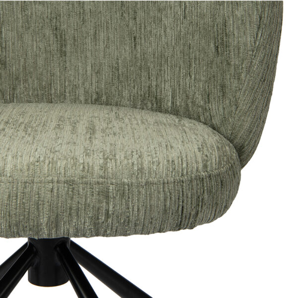 Scaun dining rotativ verde din tesatura Shell - imagine 5