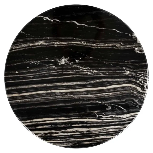 Masa de cafea rotunda neagra din marmura Bancroft - imagine 2