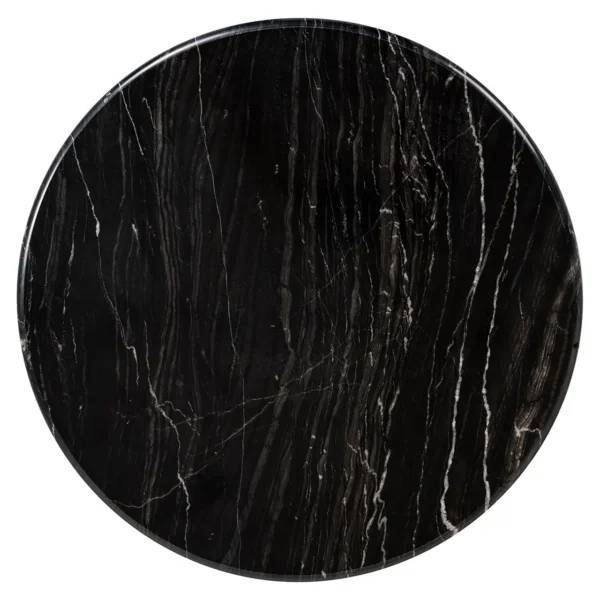 Masa laterala rotunda neagra din marmura Bancroft - imagine 2